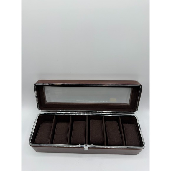Berkshire Other - Berkshire Vintage Brown Leather Watch Case - 6 Slot Collector Box - Rare